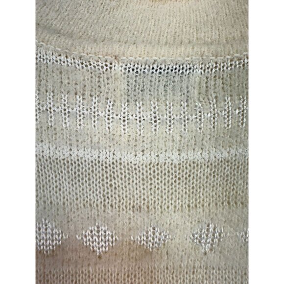 Christopher & Banks Womens Preppy Wool Blend Striped Sweater Size S Ivory Cream - Picture 12 of 13